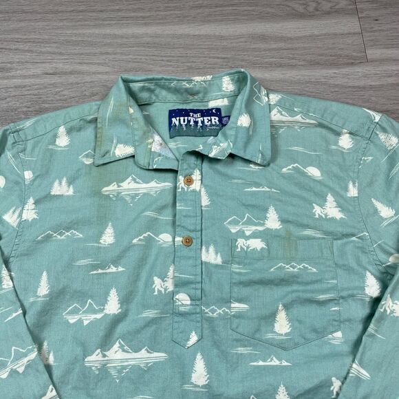 The Nutter Shirt Mens Large Green Chubbies Hawaiian Beach Casual Button - Picture 2 of 14